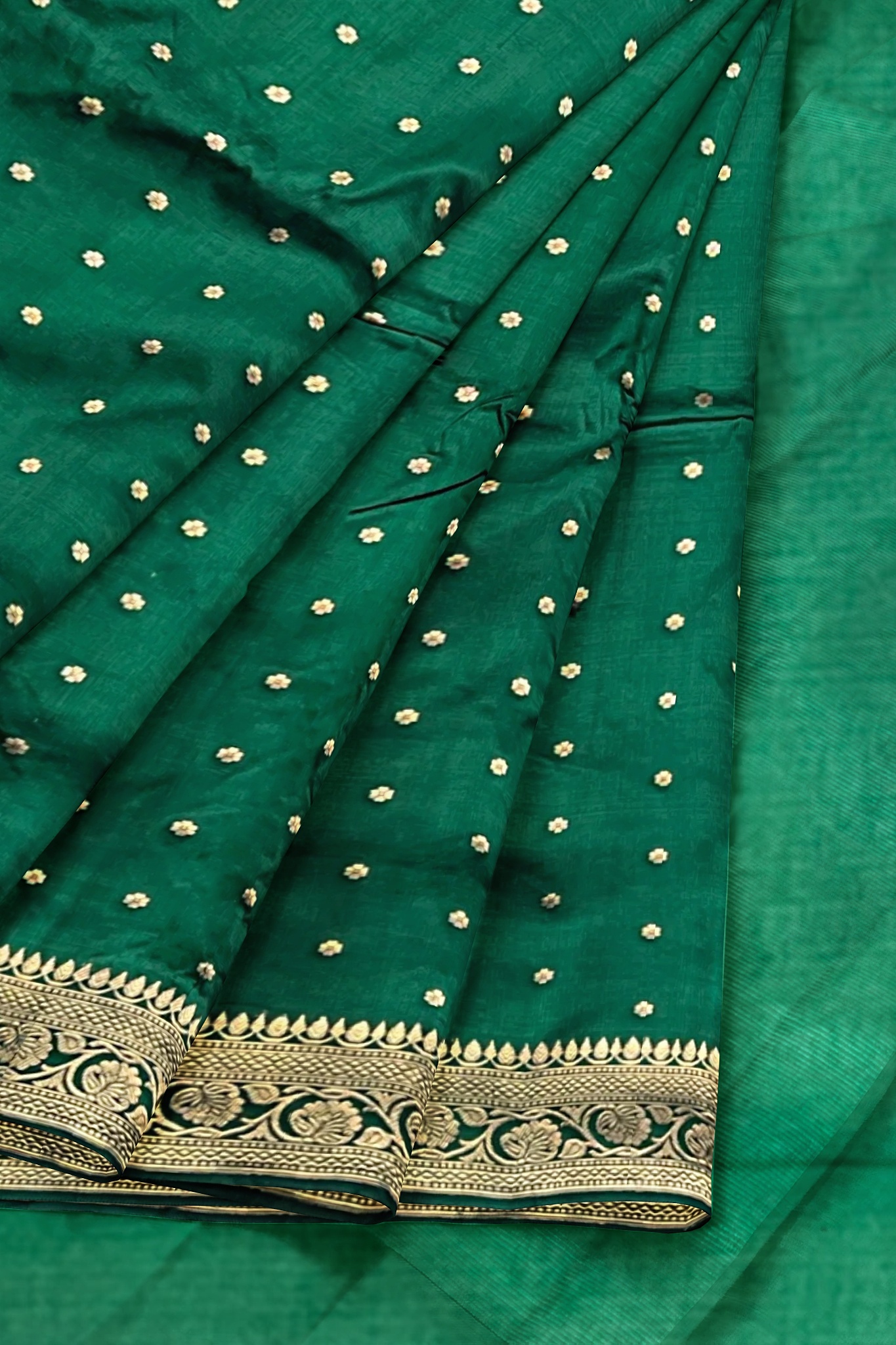 Green Katan Silk Handloom Banarasi Saree